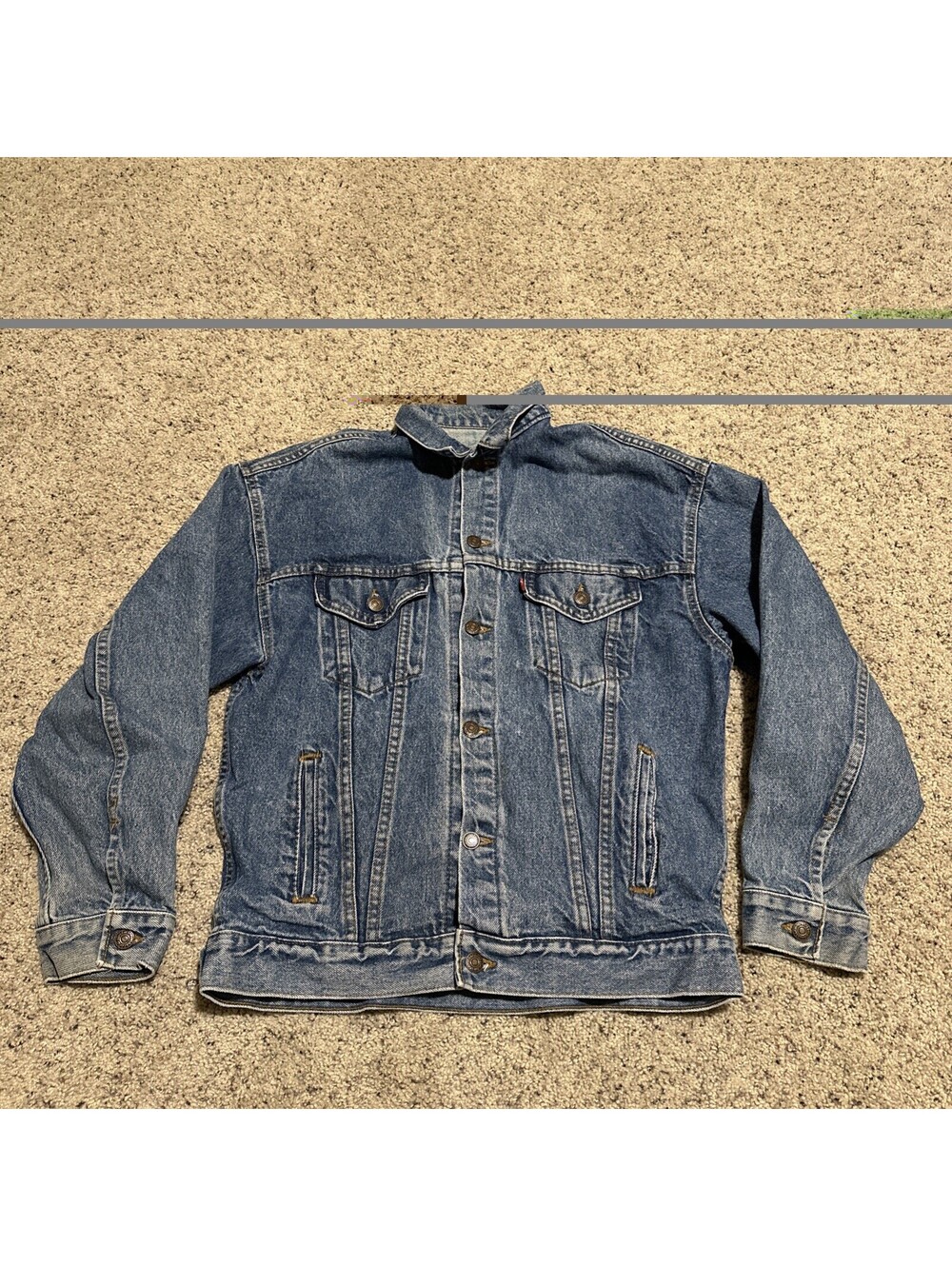 Vintage 1980s Levi's Denim Trucker Jacket 57508-0218 Made in USA Size XL